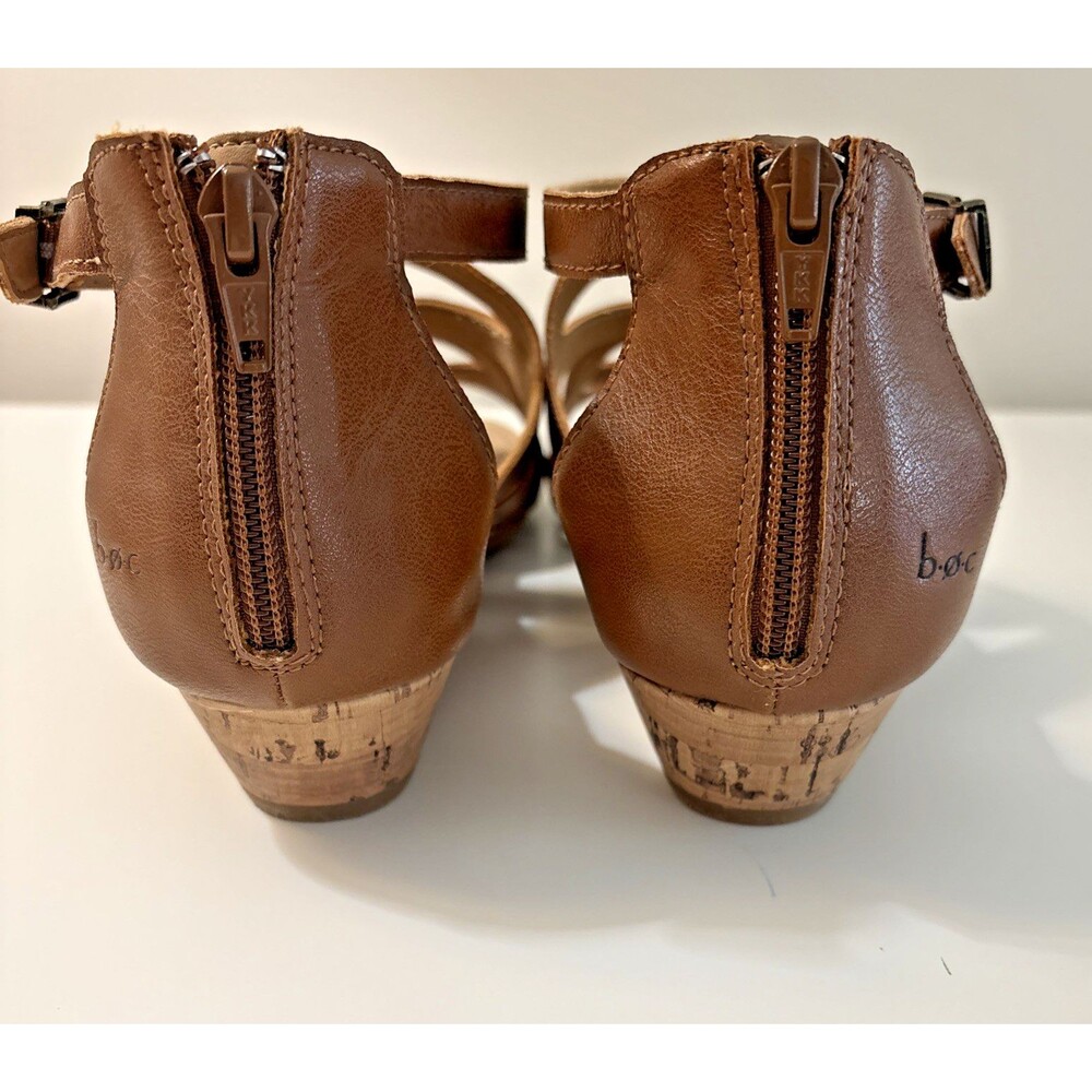 b.o.c Brown Wedge Gladiator Sandals Back Zip Cushioned Insole Excellent 11M - Picture 3 of 8